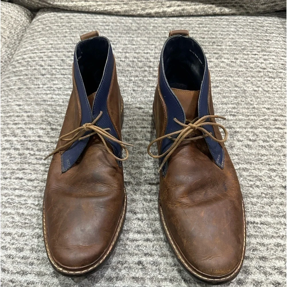 Cole Haan Boots Mens 9.5 Brown Leather Cambridge Chukka Ankle